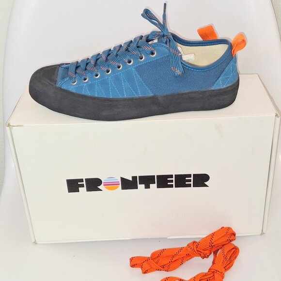 NEW FRONTEER Super Gratton Lo Blue Suede Sneaker, Size 8 Men/ 9.5 Women - Picture 6 of 8
